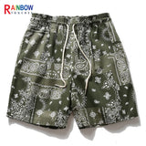 Rainbowtouches Fashion Brand Summer Men Loose Retro Printing Straight Leg Hip Hop Casual Comfortable Sport Tidal Current Shorts