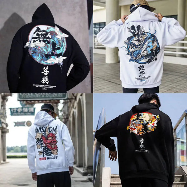Fashion Harajuku Hoodie Sweatshirt Mens Casual Black Hip Hop Japan Pri