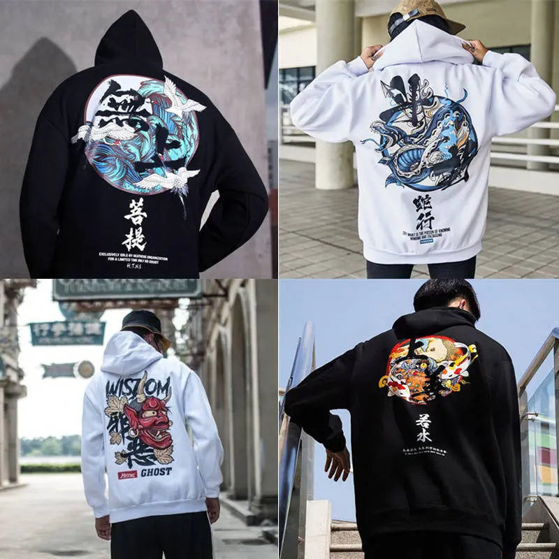 Fashion Harajuku Hoodie Sweatshirt Mens Casual Black Hip Hop Japan Pri