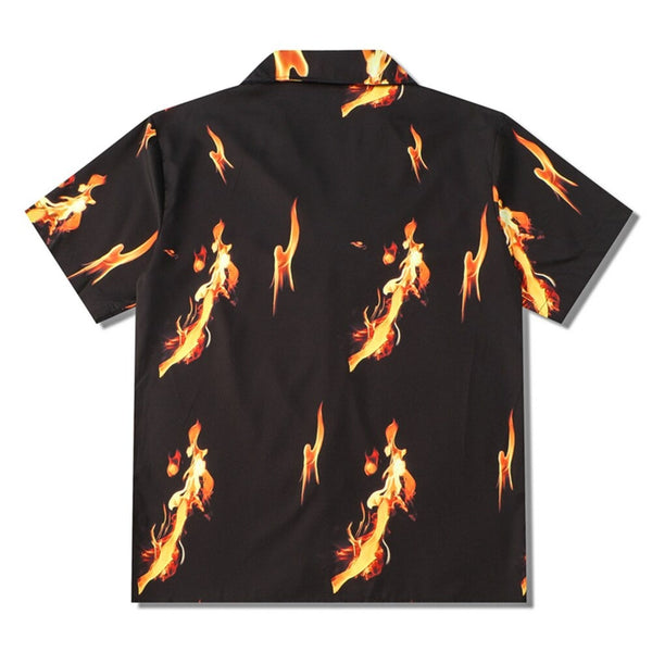 "Burning Feather" Unisex Men Women Streetwear Graphic Shirt Daulet Apparel