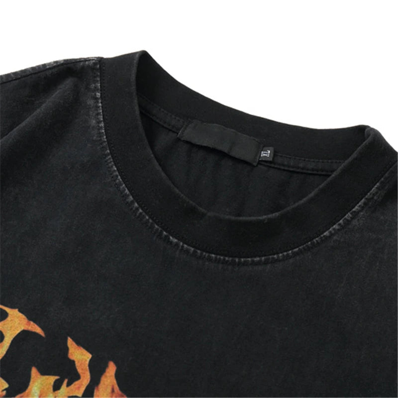 Glitchcore Fashion – Rainbowtouches Oversized T Shirt Hip Hop Unisex Washed T Shi – Modern Streetwear for Everyone