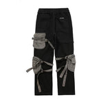 rainbowtouches fashion classic brand mens cargo pants casual color contrast trousers loose straight high street style overalls unique cargo style 4945