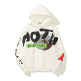 Kanye West Letter Foam Fleece Sweatshirt Mens And Womens Retro Oversiz