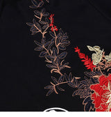 2023 Men Hip Hop Hoodie Sweatshirt Embroidered Floral Full Moon Rabbit Harajuku Streetwear Hoodie Pullover Cotton Autumn Hipster