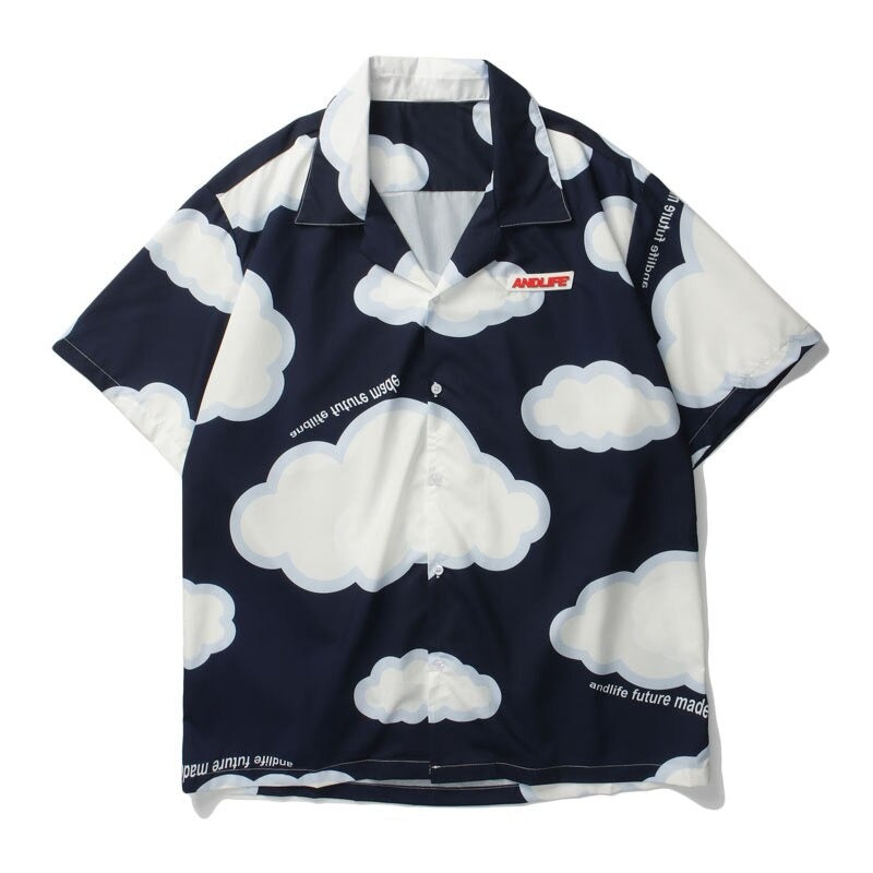 "Big Clouds" Unisex Men Women Streetwear Graphic Shirt Daulet Apparel