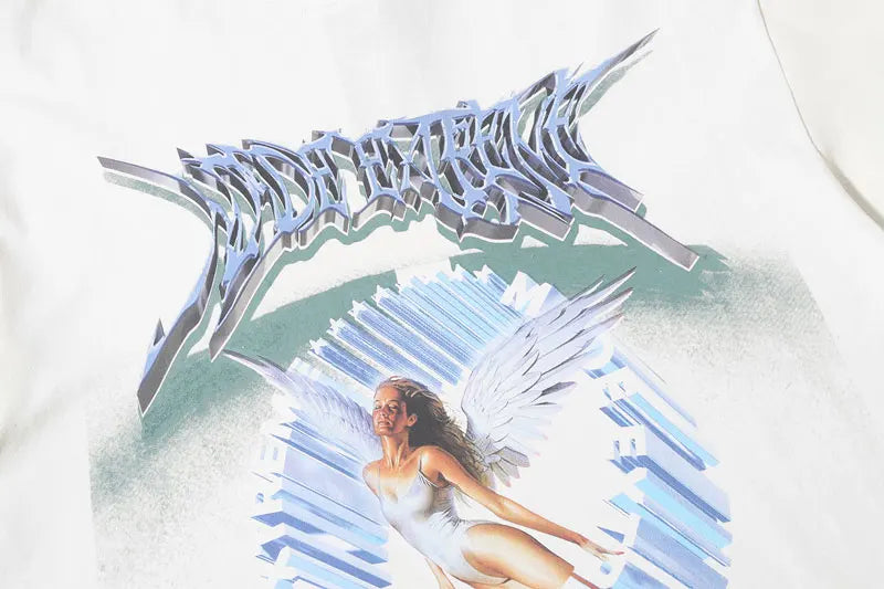 Glitchcore Fashion – Gonthwid Creative 3D Angel Print Long Sleeve Tees Shirts Str – Modern Streetwear for Everyone