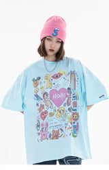 Grunge Vintage t-shirt – Men Oversize T Shirt Hip Hop Streetwear Painting Letter Hear