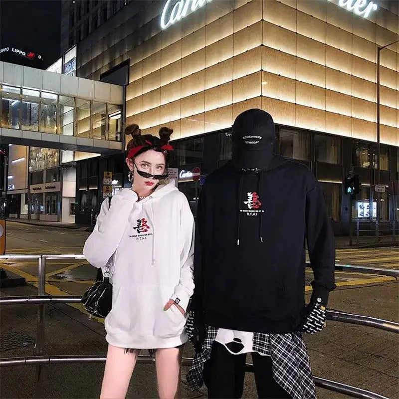 Fashion Harajuku Hoodie Sweatshirt Mens Casual Black Hip Hop Japan Pri