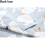 Dark Icon Full Prined Oversized Men's Shirt Short Sleeve Summer Streetwear Shirts for Men