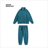 spring and autumn new fleece knitted coat mens loose couple suit versatile high street style urban fashion pants
