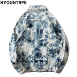 graphic outerwear featuring fashion tie dyed jeans jackets coat men casual single breasted turn down collar denim streetwear new hip hop outerwear jacket design – premium quality jacket for men