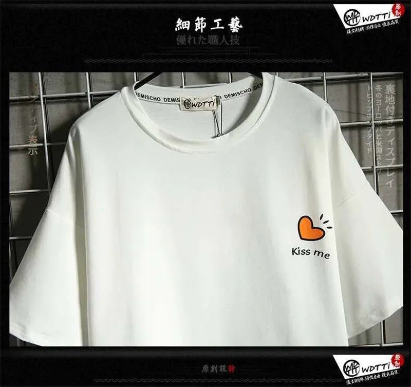 Y2K Graphic Tee – Black Kawaii Cat T Shirt Men Japanese Cute T Shirt – Urban Streetwear for Men & Women