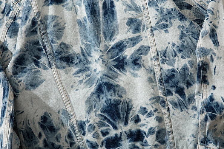 trendy coat featuring fashion tie dyed jeans jackets coat men casual single breasted turn down collar denim streetwear new hip hop outerwear jacket design – premium quality jacket for men
