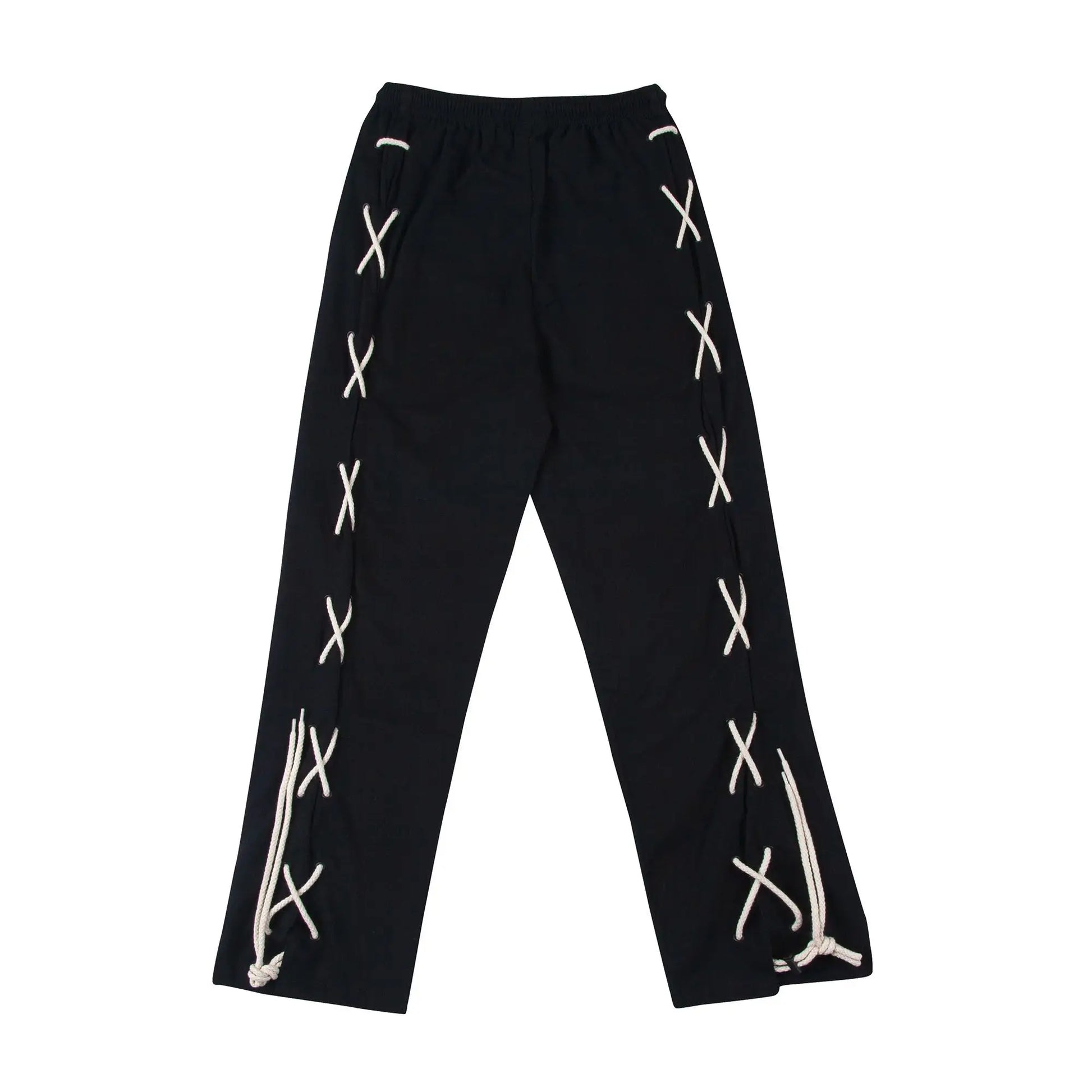 hip hop loose fit elastic waist pants fashion side reflective cross lines pants mens casual streetwear sportwear pants joggers unique joggers style 5493