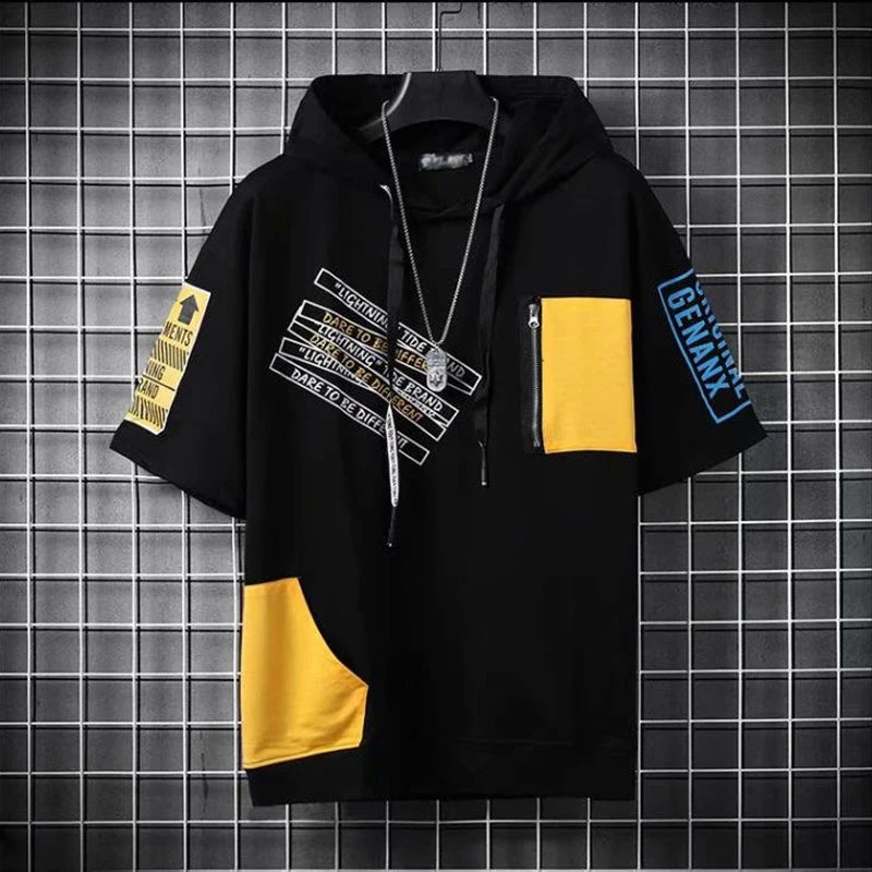 Sadcore Oversized shirt – Fashion Mens Hooodies Korean Style Streetwear Short Sleeve H