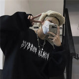 2021 Harajuku Weirdo Graffiti Letter Printed Hoodies Men Lucky Me I Se
