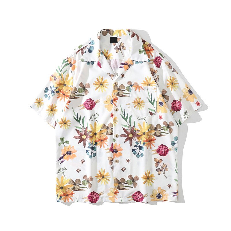 "White Flowers" Unisex Men Women Streetwear Graphic Shirt Daulet Apparel