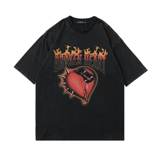 Glitchcore Fashion – Rainbowtouches Oversized T Shirt Hip Hop Unisex Washed T Shi – Modern Streetwear for Everyone