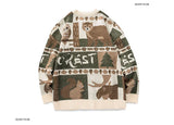 oversized flame jumper with bold print, ideal for photo-ready Y2K streetwear layering, street fashion menswear trend for seas