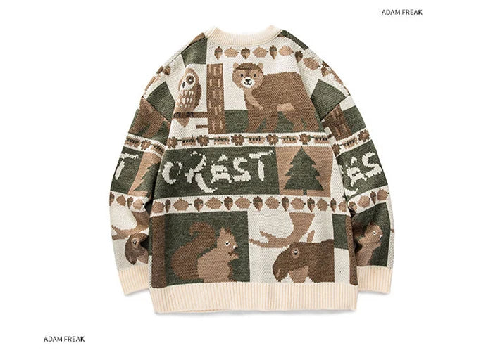 oversized flame jumper with bold print, ideal for photo-ready Y2K streetwear layering, street fashion menswear trend for seas