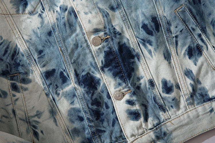 urban fashion featuring fashion tie dyed jeans jackets coat men casual single breasted turn down collar denim streetwear new hip hop outerwear jacket design – premium quality jacket for men