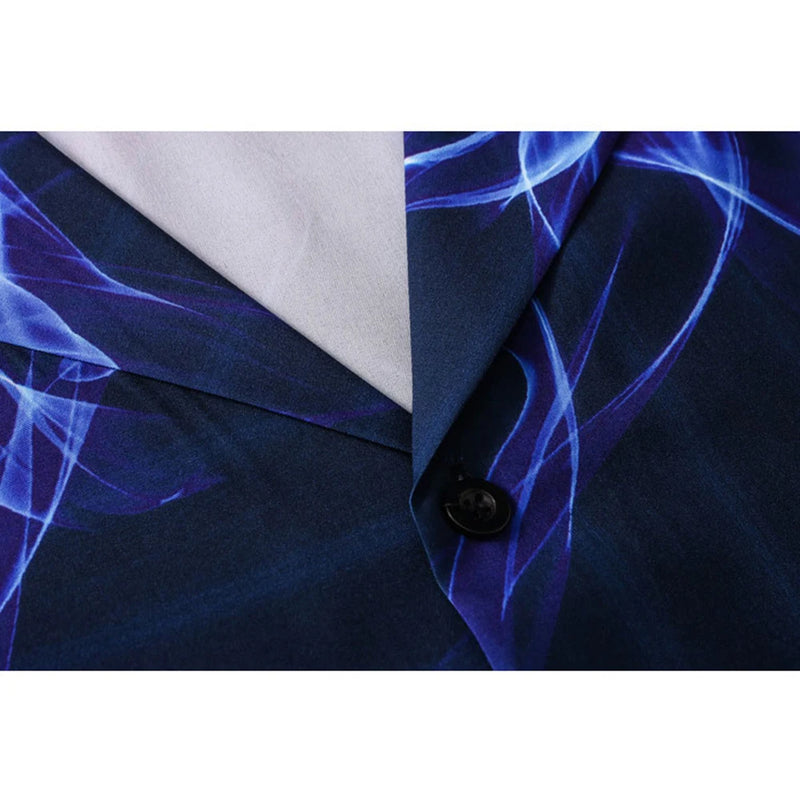 Dark Icon Blue Flame Polo Shirt Men Summer Light Weight Material Hawaiian Shirts Streetwear Men's Shirt