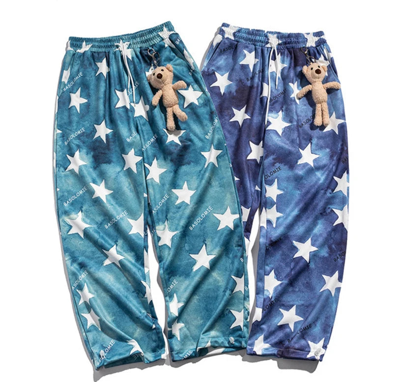 rainbowtouches fashion classic brand mens cargo pants bear pendant trousers loose straight high street style unique wide legs unique cargo style 1852