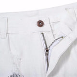 mens high street denim jean pants new casual loose ripped holes straight zipper white jeans trousers hip hop streetwear joggers unique joggers style 2625