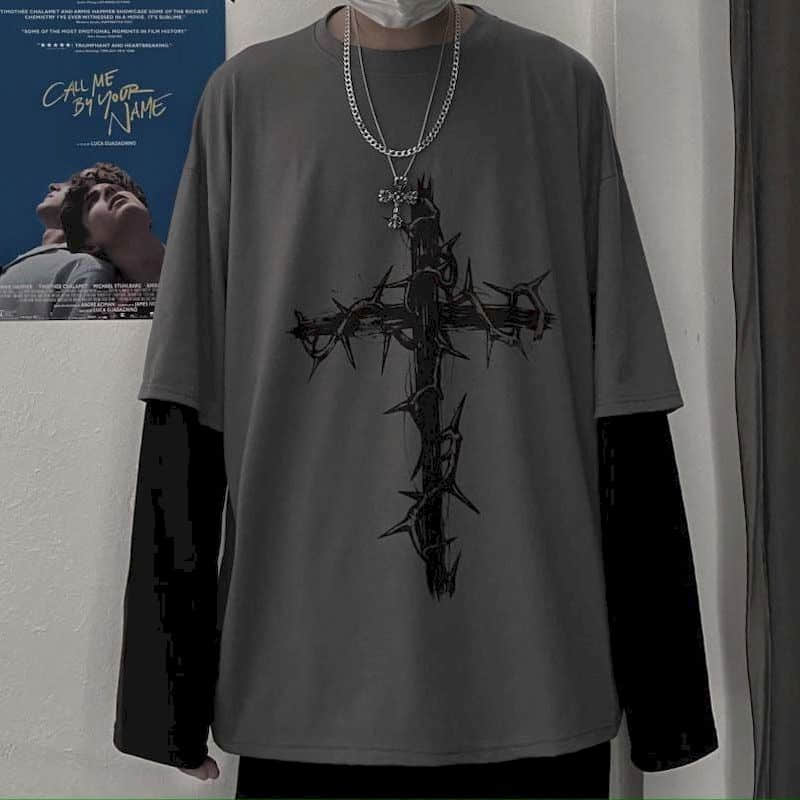 "Thorns" Unisex Men Women Streetwear Graphic Long Sleeve Shirt Daulet Apparel