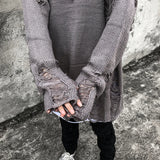 techwear flame knit sweater with structured oversized fit, ideal for cold streetwear layers, men’s streetwear clothing piece 