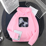 Hip Hop Streetwear Hoodie Sweatshirt Illusion Girl Letter Print Pullov