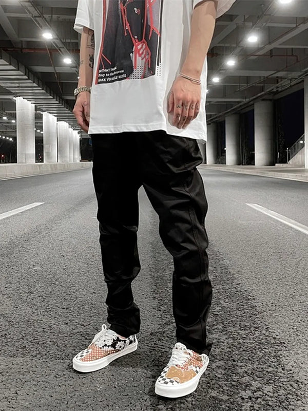 fashion back zipper loose zipper cargo straight pants new summer streetwear pants trousers mens harajuku casual pants joggers relaxed fit joggers