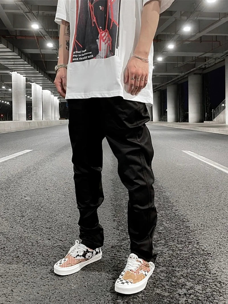 fashion back zipper loose zipper cargo straight pants new summer streetwear pants trousers mens harajuku casual pants joggers relaxed fit joggers