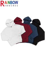 rainbowtouches quality pure cotton 2 piece couple hoodie solid color hip hop casual sportswear pullover mens pants plush unique default style 1464