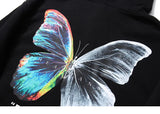 2023 Men Hip Hop Sweatshirt Hoodie Color Butterfly Streetwear Harajuku Pullover Hoodie Cotton Fleece Winter Autumn Black Hoodie