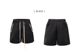 Men Hip Hop Loose Shorts Elastic Waist Shorts Fashion Satin Shorts Zipper Pocket Casual Drewstring Streetwear Sportswear Joggers
