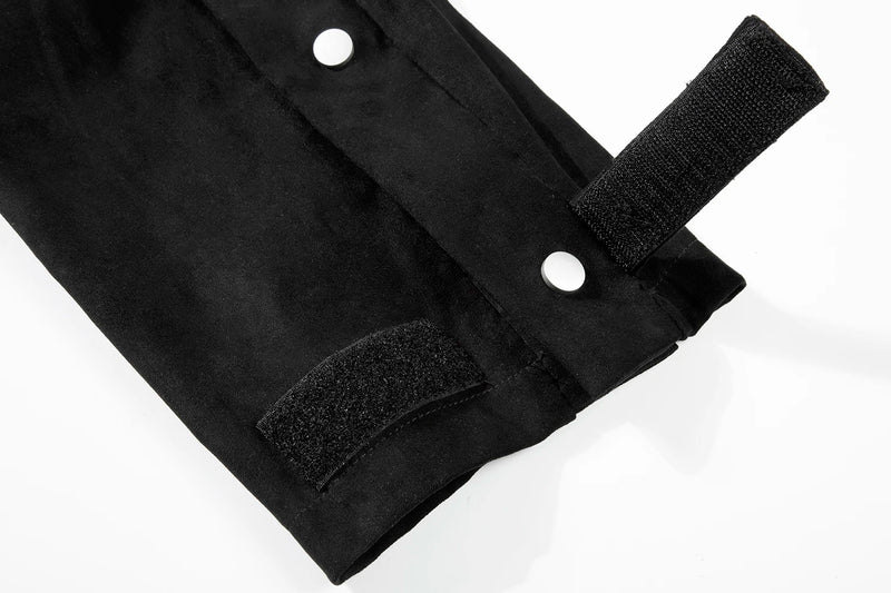 mens side buttons patchwork harajuku straight pants casual elastic waist fake suede trousers hip hop streetwear casual joggers unique joggers style 3910