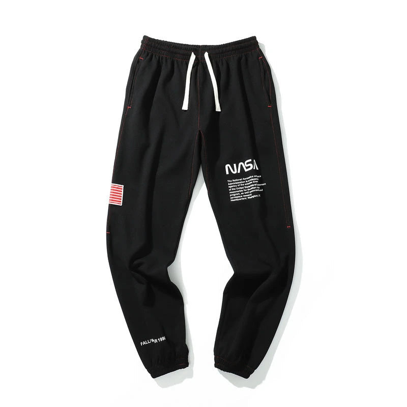 rainbowtouches fashion classic brand mens pants outdoor sports grey letters trousers loose straight casual style black wide legs clean everyday pants