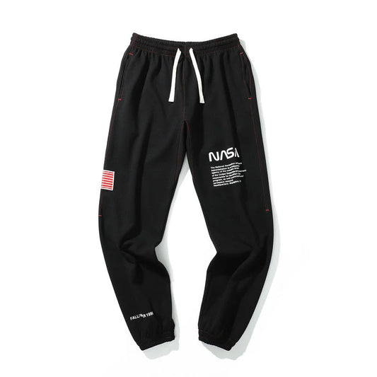 rainbowtouches fashion classic brand mens pants outdoor sports grey letters trousers loose straight casual style black wide legs clean everyday pants