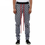 white black plaid joggers pants men hip hop retro checkered casual pants women streetwear fashionable ankle zip sweat pants male unique joggers style 1531