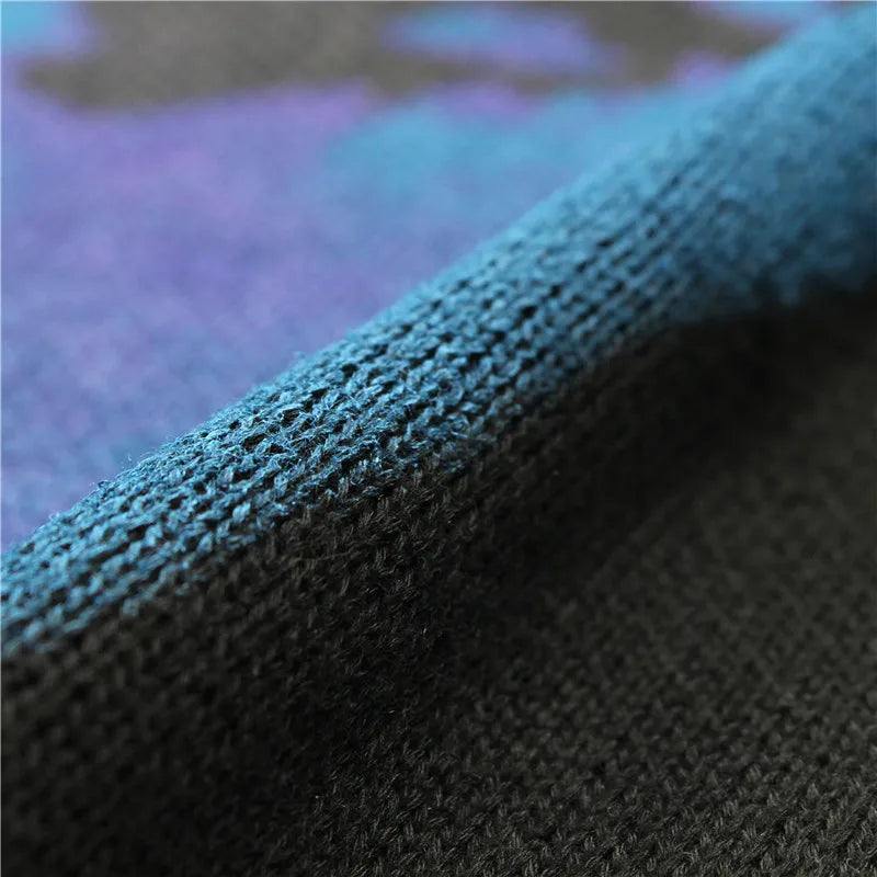 men knitted sweater harajuku printed oversized sweater new casual o neck long sleeve pullover streetwear loose sweaters clothing streetwear fashion hoodie, oversized graphic print design, high quality cotton pullover
