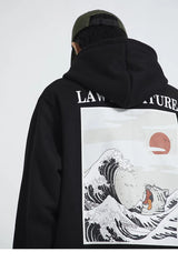Embroidery Funny Cat Hoodies Sweatshirt Men Hip Hop Winter Fleece Pull