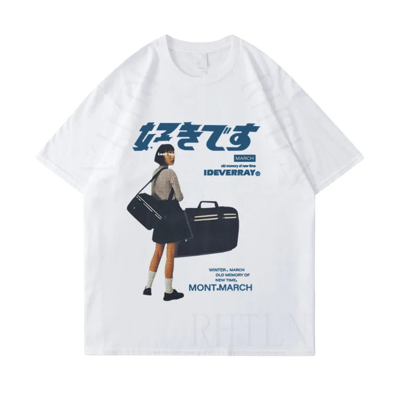 Anime Aesthetic Shirt – Hip Hop Streetwear Harajuku T Shirt Girl Japanese Kanji Prin – Edgy Streetwear for All Genders