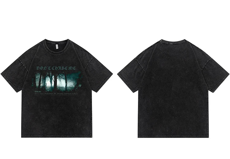 Grunge Graphic tee – Streetwear Harajuku T Shirt Hip Hop Painting Tree Printed Wa