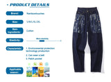 rainbowtouches fashion brand mens jeans high street pants print design long trousers loose straight vintage style boy wide legs unique jeans style 5338