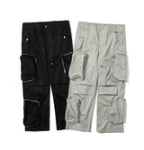 rainbowtouches fashion classic brand mens cargo pants casual zipper pocket design trousers loose straight tooling style overalls unique cargo style 4421