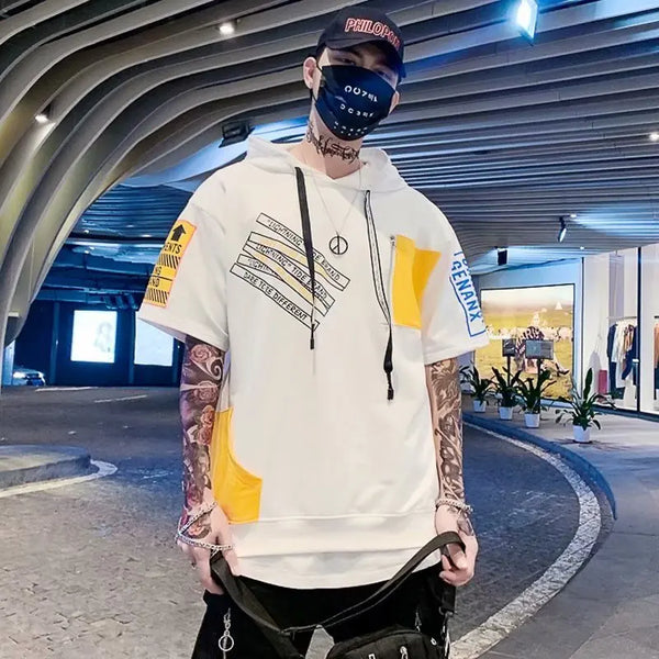 Sadcore Oversized shirt – Fashion Mens Hooodies Korean Style Streetwear Short Sleeve H