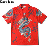 Dark Icon Dragon Chinese Letters Polo Shirt Men Women Summer Hawaiian Shirts Man Streetwear Clothing