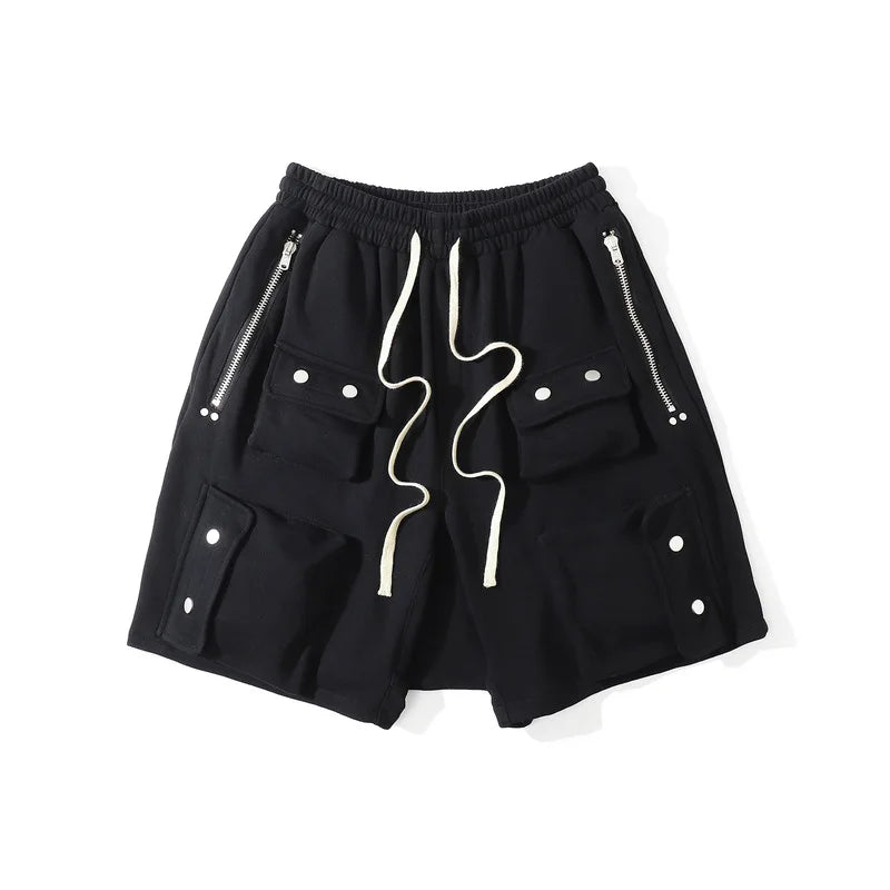 rainbowtouches men shorts summer buttons pocket design hip hop pop it streetwear casual male sportswear outdoor breathable pants unique shorts style 4975