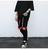 high street knee hole with chain ripped biker jeans mens slim fit denim pants autumn new streetwear casual hip hop pants joggers unique joggers style 4260